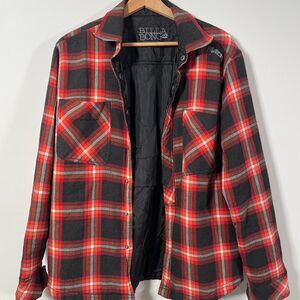 Billabong Red & black reversible plaid flannel #flannel